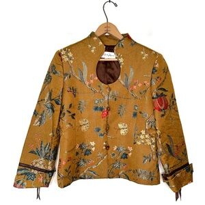 Normandy & Monroe | Embroidered Peach Jacket Size 8